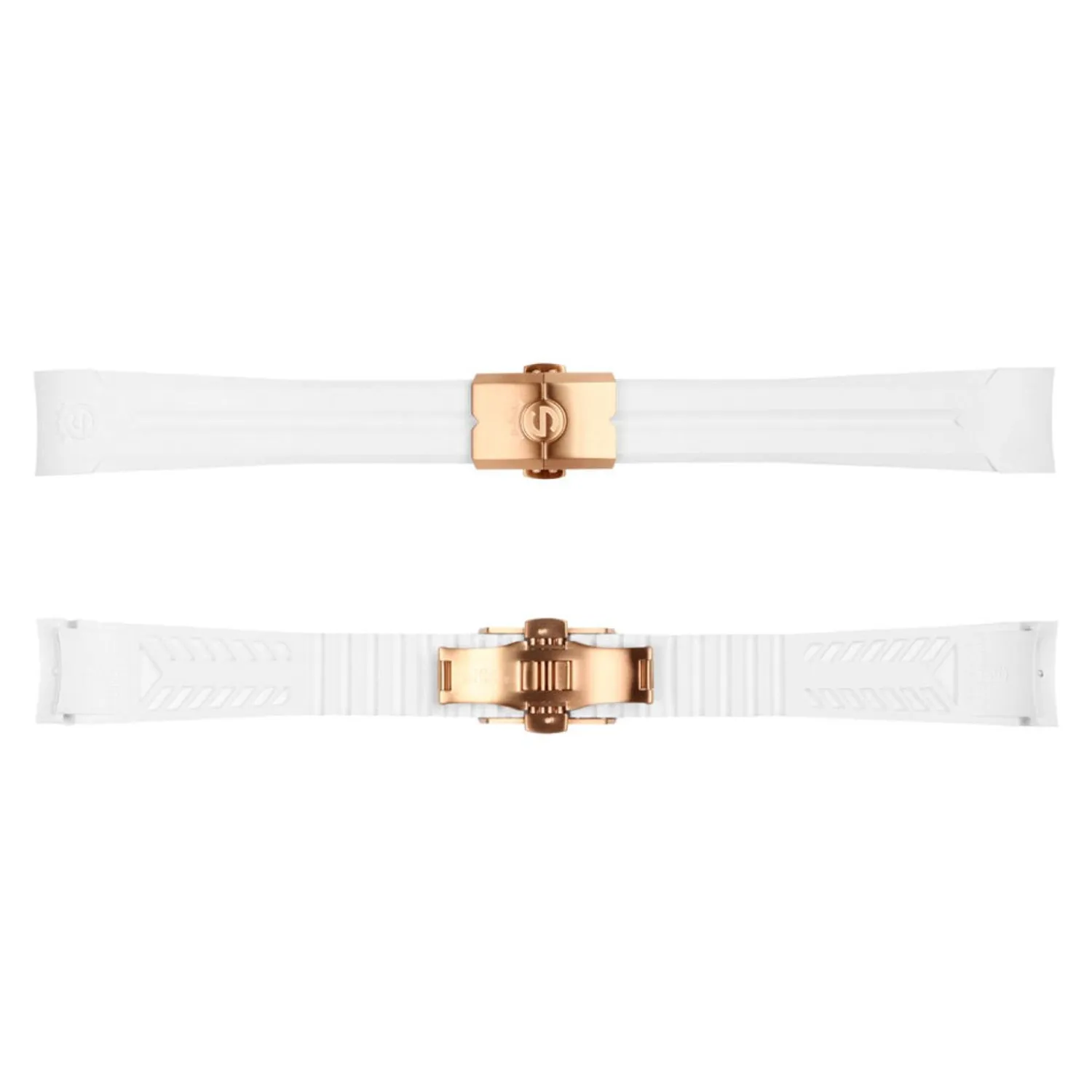 Steinhart Watches Rubberen Banden^Rubberen Band Wit Nieuw 20X16 Mm Voor Ocean 39 Met Sluiting Roze Goud