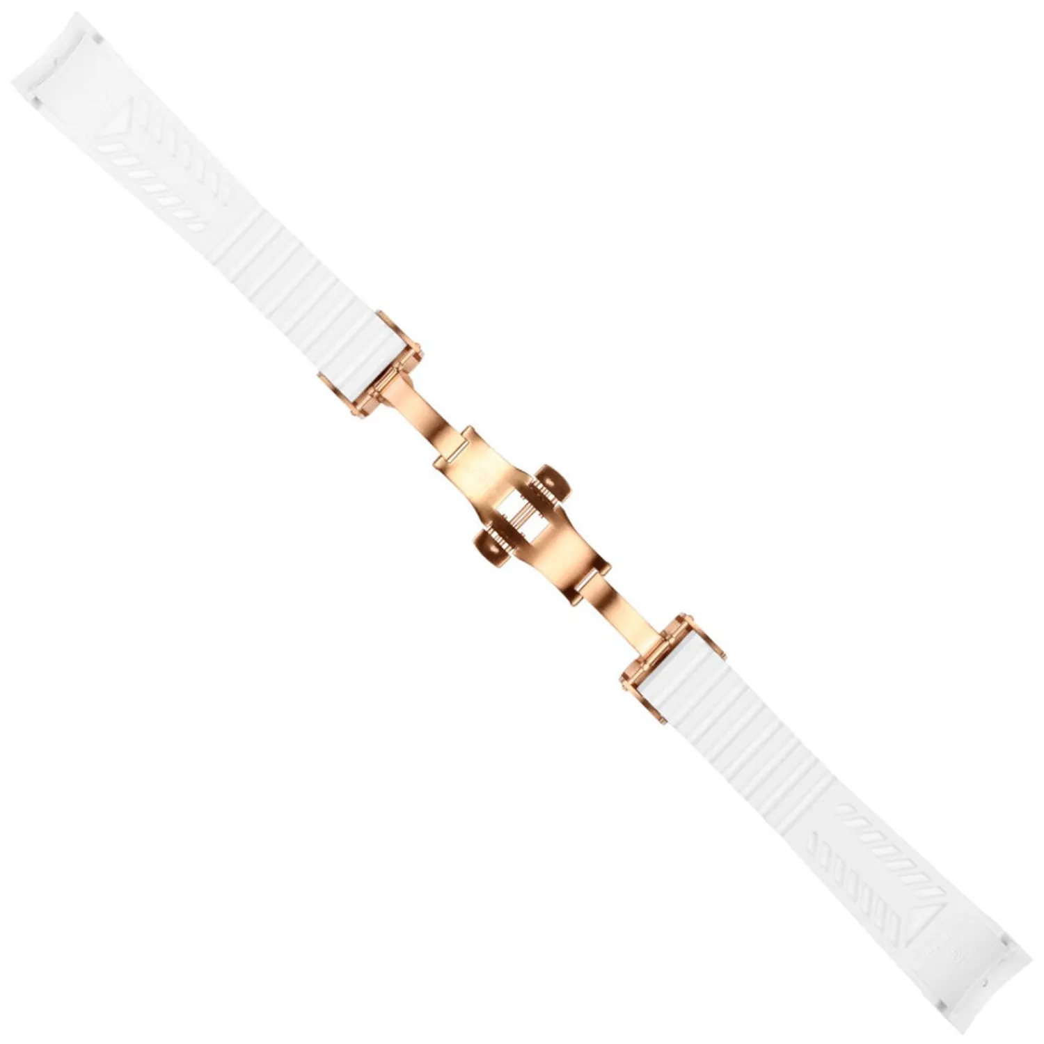 Steinhart Watches Rubberen Banden^Rubberen Band Wit Nieuw 20X16 Mm Voor Ocean 39 Met Sluiting Roze Goud