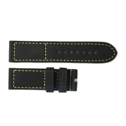 Steinhart Watches Bandjes 24 Mm^Rubberen Band Zwart Met Gele Stiksels Maat M