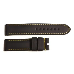Steinhart Watches Bandjes 22 Mm^Rubberen Band Zwart Voor Ocean 2, Maat M, Geel Stiksel