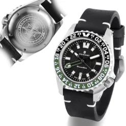 Steinhart Watches Duikhorloges 44 Mm^Traveller Gmt Groen Duikhorloge