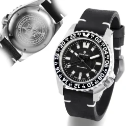 Steinhart Watches Duikhorloges 44 Mm^Traveller Gmt Zwart Duikershorloge